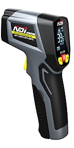 NDI Infrared Thermometer Temperature Gun -58℉～1202℉, Digital Laser Surface Temp Reader for Cooking, Pizza Oven, Candy, Griddle HVAC IR Thermometer Temp Gun with Adjustable Emissivity