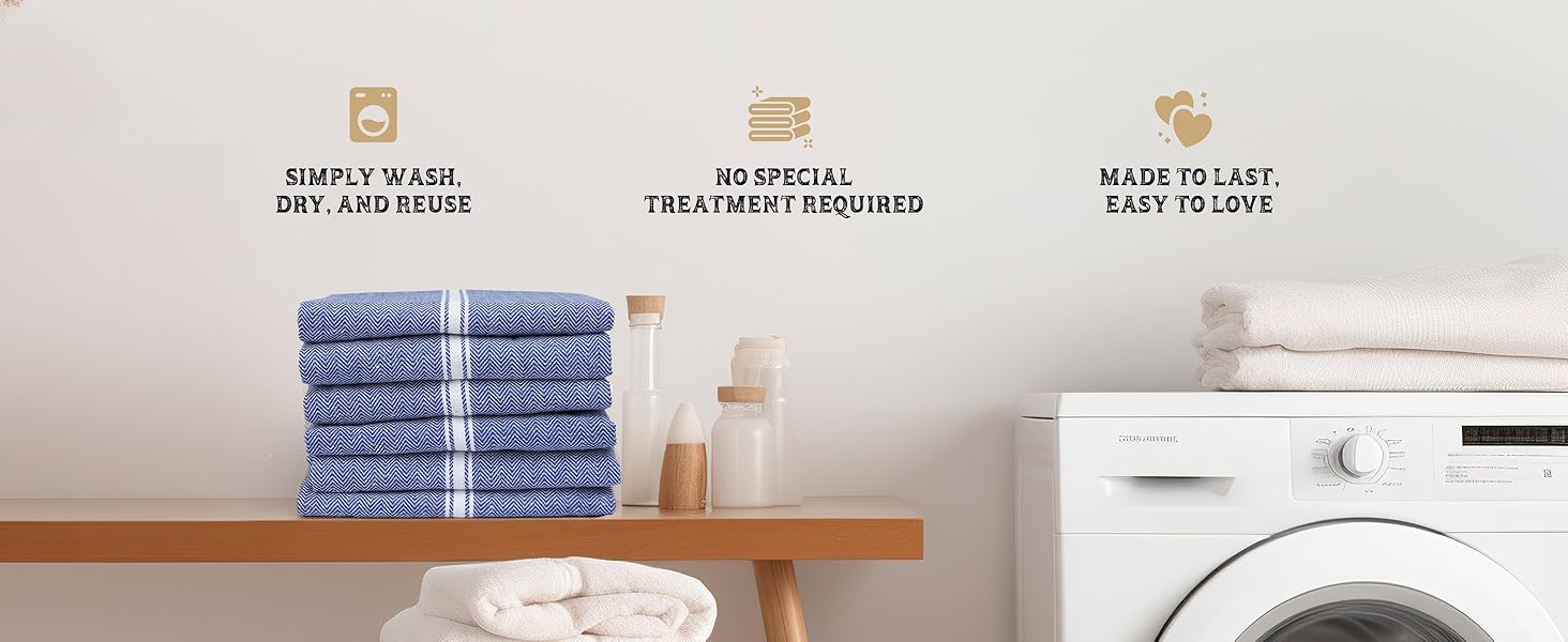 TEXAS LINEN CO. Cotton Kitchen Towels 12 Pack - 15 x 25 Inches - Highly Absorbent Dish Towels for Kitchen Drying, Soft Durable Reusable Quick Dry Tea, Kitchen and Dish Cloths Set - Grey Stripe