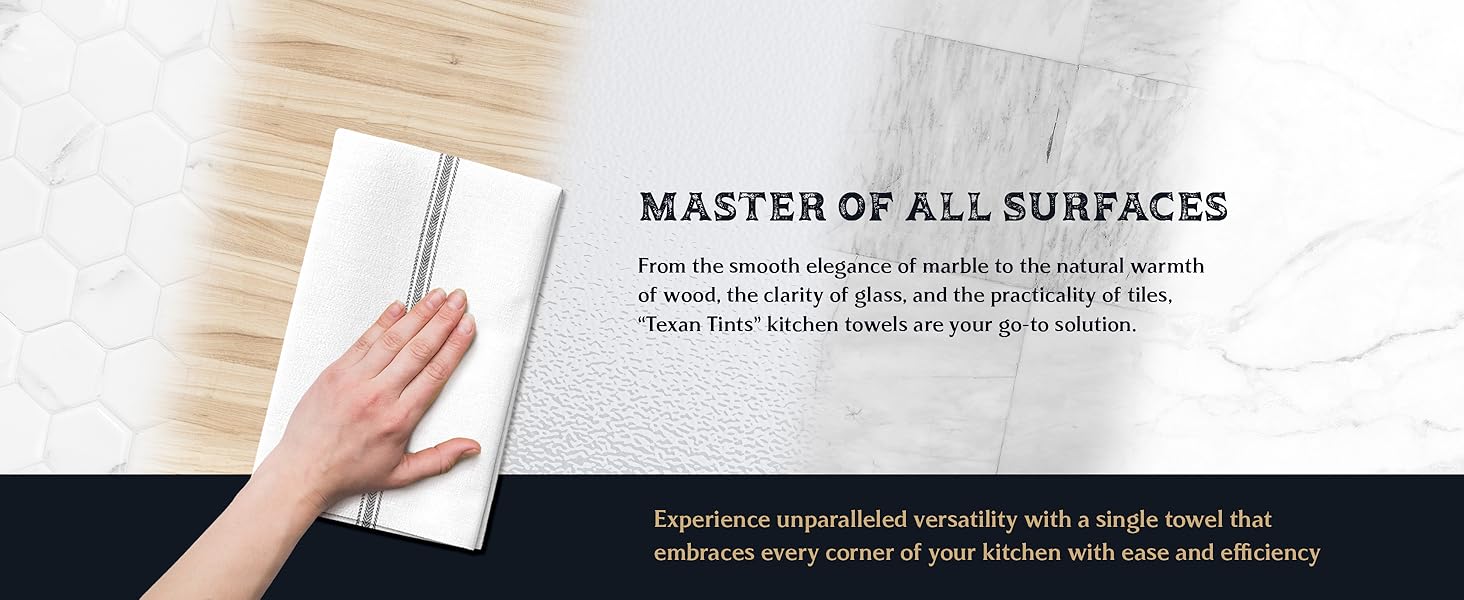 TEXAS LINEN CO. Cotton Kitchen Towels 12 Pack - 15 x 25 Inches - Highly Absorbent Dish Towels for Kitchen Drying, Soft Durable Reusable Quick Dry Tea, Kitchen and Dish Cloths Set - Grey Stripe