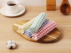 Egles 16 Packs Kitchen Dishcloths 12x12 Inches 100% Cotton Kitchen Dish Cloths for Washing Dishes Scrubbing Wash Cloths Dish Towels Sets (Mix Color)