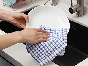 Egles 16 Packs Kitchen Dishcloths 12x12 Inches 100% Cotton Kitchen Dish Cloths for Washing Dishes Scrubbing Wash Cloths Dish Towels Sets (Mix Color)