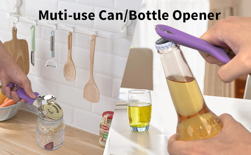 CYDW Mason Jar Opener Tool with No Lid Dents or Damage, Can Opener Manual Multi-Purpose, Easy Twist Manual Handheld Top Remover Utensil, Canning Supplies Tools and Bottle Opener, Made For Lifetime