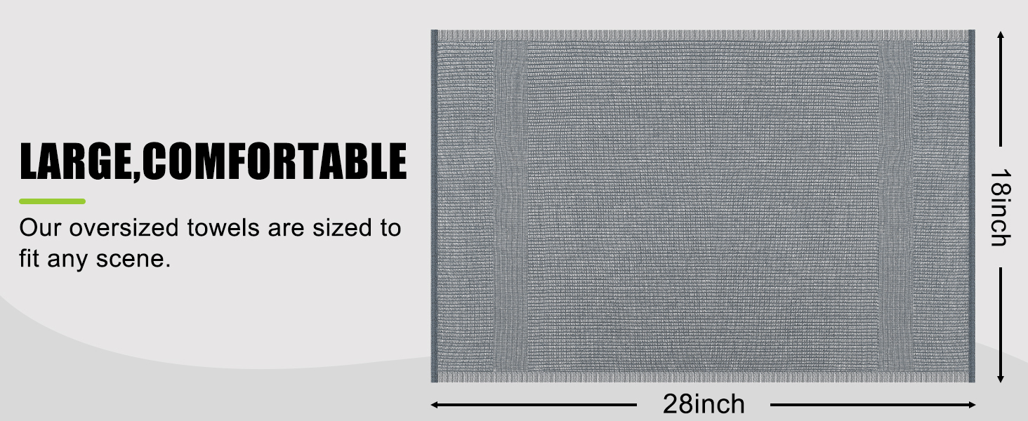 Homaxy Premium Kitchen Towels(18”x 28”, 6 Pack), Large Cotton Kitchen Hand Towels, Flat and Terry Dish Towels, 380 GSM Highly Absorbent Tea Towel Set with Hanging Loop, Grey