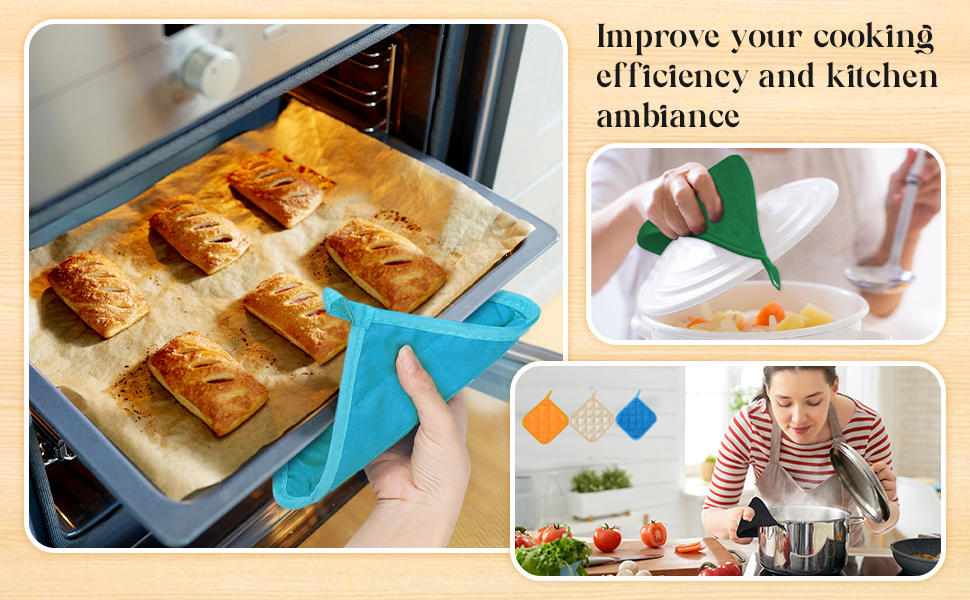 Layhit 36 Pcs Pot Holders for Kitchens Cotton Heat Resistant Potholders Oven Pot Holders Washable Hot Pads Bulk Potholders with Hanging Loops Cloth Coaster Mitts for Cooking Baking 7 x 7 Inch 9 Colors