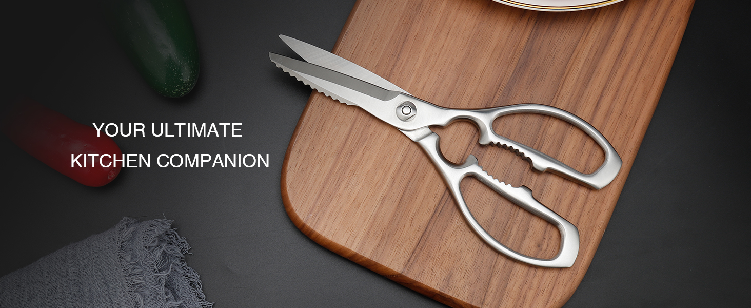 Kitchen Scissors, Forged Stainless Steel Heavy Duty Kitchen Shears, Dishwasher Safe Cooking Scissors for Meat, Poultry & Vegetables