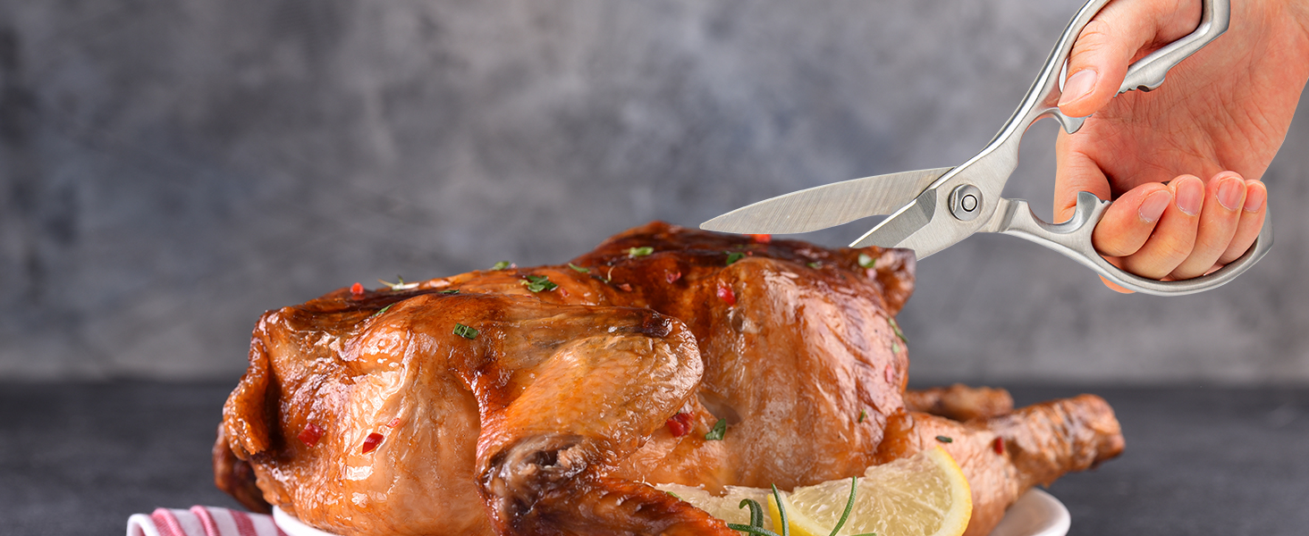 Kitchen Scissors, Forged Stainless Steel Heavy Duty Kitchen Shears, Dishwasher Safe Cooking Scissors for Meat, Poultry & Vegetables