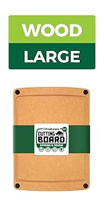 Freshware Wood Cutting Boards for Kitchen, Dishwasher Safe, Medium 12" x 9" and Large, 15" x 11.25", Set of 2, Natural