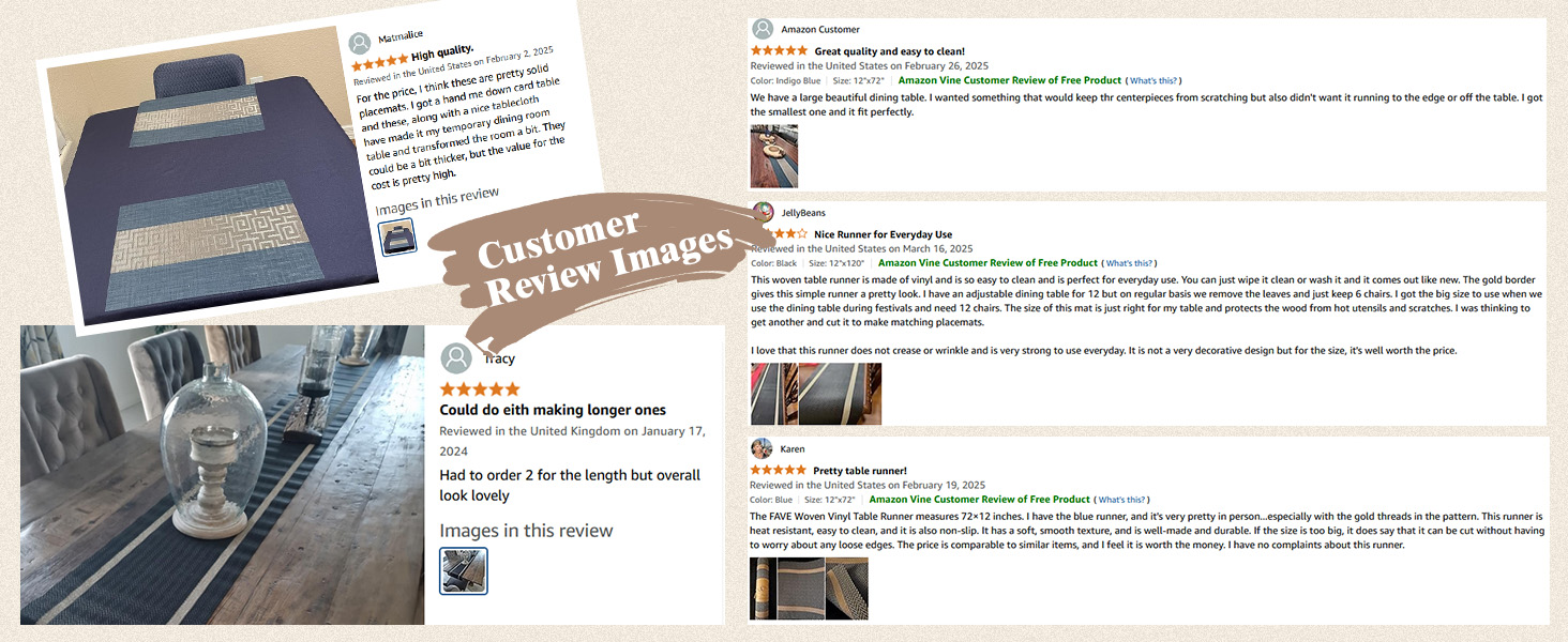 FAVE Placemats Set of 6 Indigo Blue Woven with Gray Placemats Durable and Wipeable Vinyl Placemat Set of 6 for Wedding, Banquet, Birthday, Party, Restaurant Decorations（Indigo Blue）