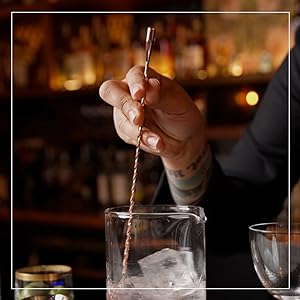 Barfly 3-Piece Diamond Lattice Etch Japanese Cocktail Shaker Set (24 Oz/700ml), Antique Copper