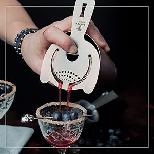 Barfly 3-Piece Diamond Lattice Etch Japanese Cocktail Shaker Set (24 Oz/700ml), Antique Copper