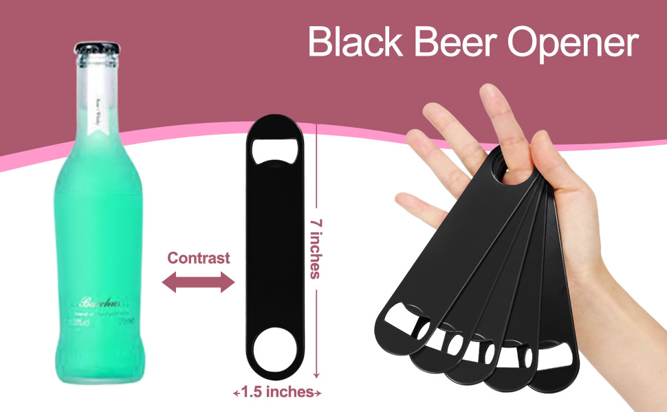 WEGAZ-5 Pack 7 Inches Large Colorful Beer Bottle Openers，Stainless Steel