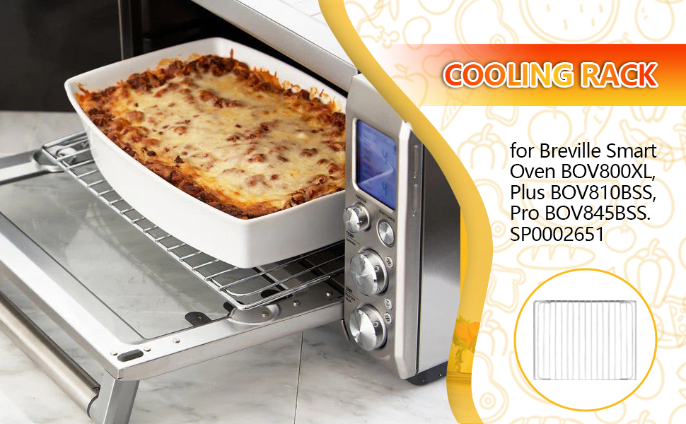 Stainless Steel Oven Rack for Breville Smart Oven BOV800XL, Plus BOV810BSS, Pro BOV845BSS. SP0002651, Oven Racks Replacements, Cooling Racks for Cooking and Baking