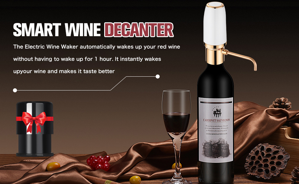 Electric Wine Aerator Pourer with Stopper, Automatic Wine Bottle Dispenser Machine with USB Rechargeable and Multi-Smart Wine Decanter, Best Wine Gifts for Wine Lovers