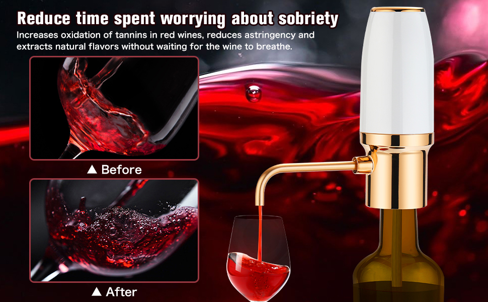 Electric Wine Aerator Pourer with Stopper, Automatic Wine Bottle Dispenser Machine with USB Rechargeable and Multi-Smart Wine Decanter, Best Wine Gifts for Wine Lovers