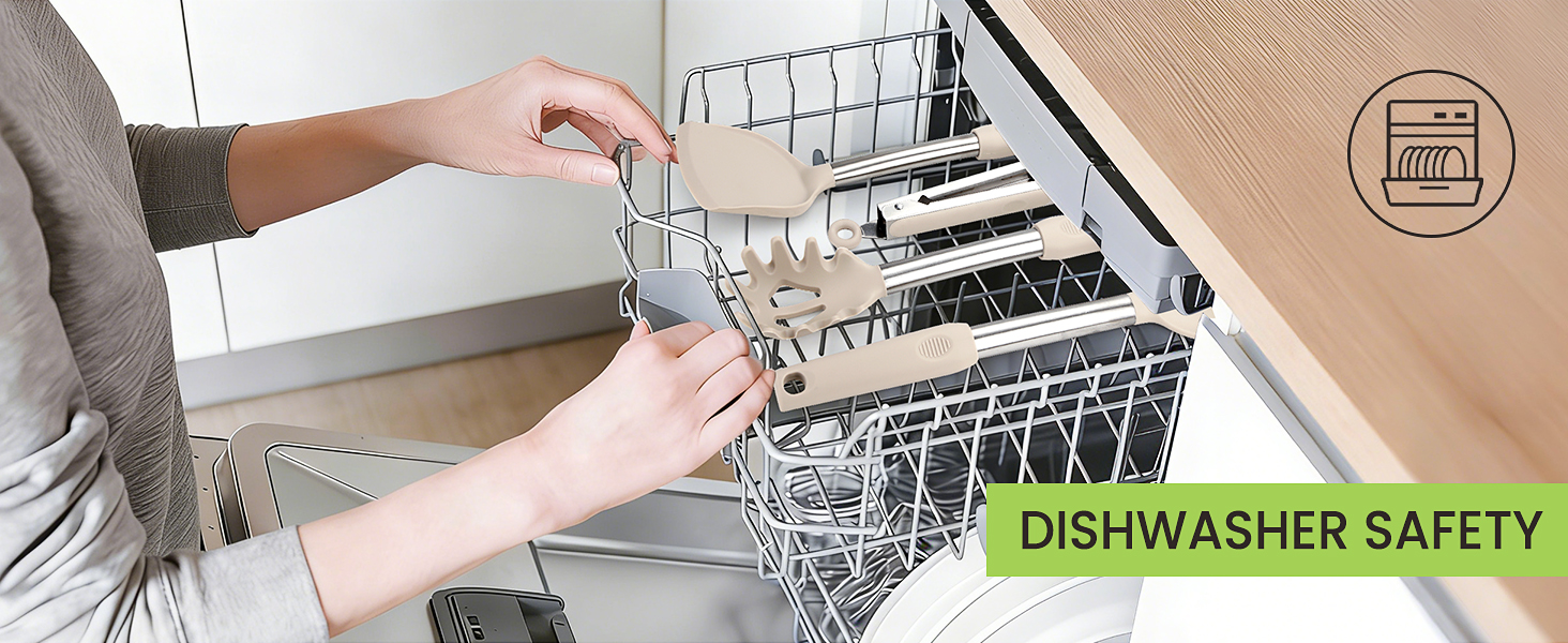 Cooking Utensils Set, 35Pcs Silicone Kitchen Utensils Set with Holder, 446°F Heat Resistant Food Grade Spatula Set, BPA Free Kitchen Gadgets for Non-stick Cookware, Easy to Clean (Khaki)