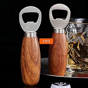 GREATLINK Personalized Beer Bottle Opener with Wood Handle, Cute Opener Wooden Handheld for Pop Can Soda Can Bottle Openers Cider Bottle Opener Gift for Kitchen Party Home Restaurant