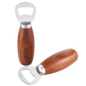 GREATLINK Personalized Beer Bottle Opener with Wood Handle, Cute Opener Wooden Handheld for Pop Can Soda Can Bottle Openers Cider Bottle Opener Gift for Kitchen Party Home Restaurant