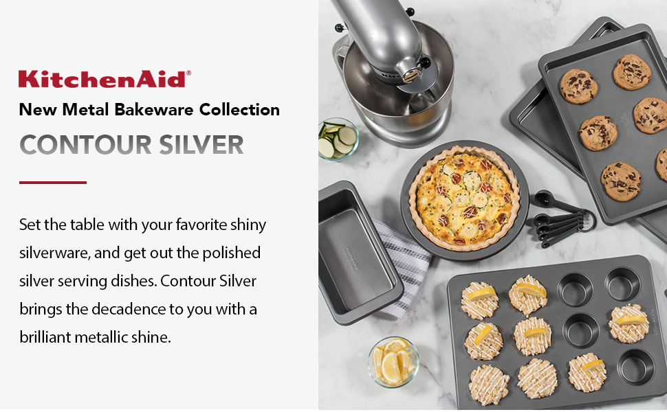 KitchenAid 24-Cup Nonstick Aluminized Steel Mini Muffin Pan, Contour Silver