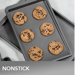 KitchenAid 9x13in Nonstick Aluminized Steel Baking Sheet, Contour Silver