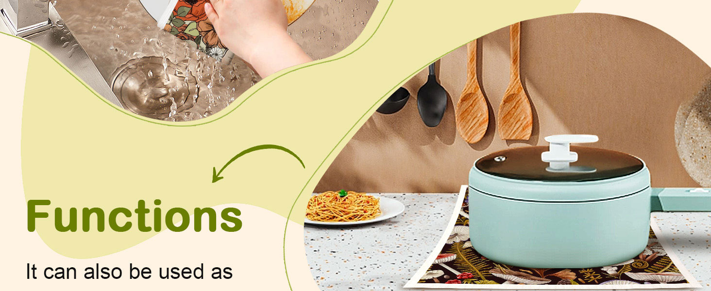 Swedish Dishcloths for Kitchen - 5 Pack Reusable Dish Cloths for Washing Dishes Absorbent Cute Funny Kitchen Towels Cleaning Sponge, Animal Forest