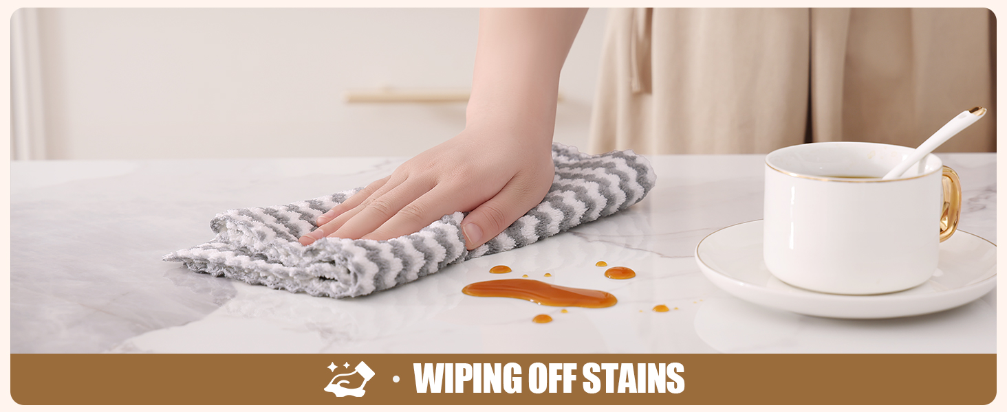 Homaxy 12 Pack Kitchen Dish Cloths, Ultra Soft and Absorbent Dish Towels, Reusable Fast Drying Microfiber Cleaning Cloth, Coral Velvet Wave Design No-lint, 10 x 10 inches, Dark Grey