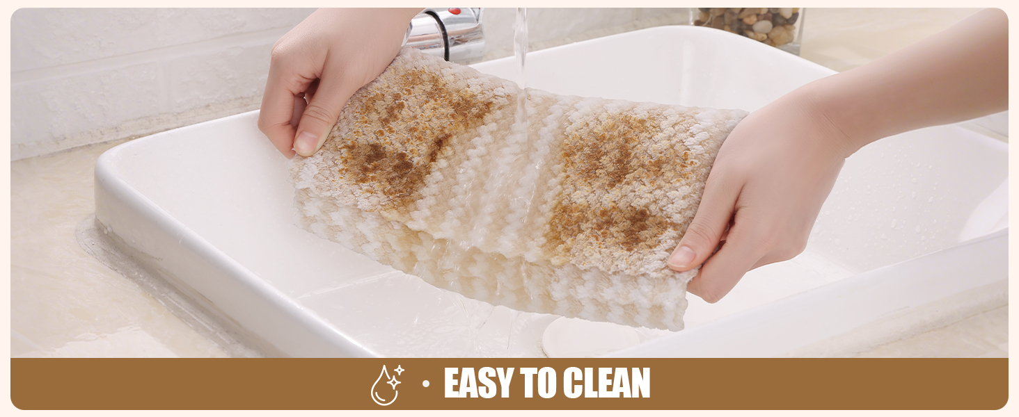 Homaxy 12 Pack Kitchen Dish Cloths, Ultra Soft and Absorbent Dish Towels, Reusable Fast Drying Microfiber Cleaning Cloth, Coral Velvet Wave Design No-lint, 10 x 10 inches, Dark Grey