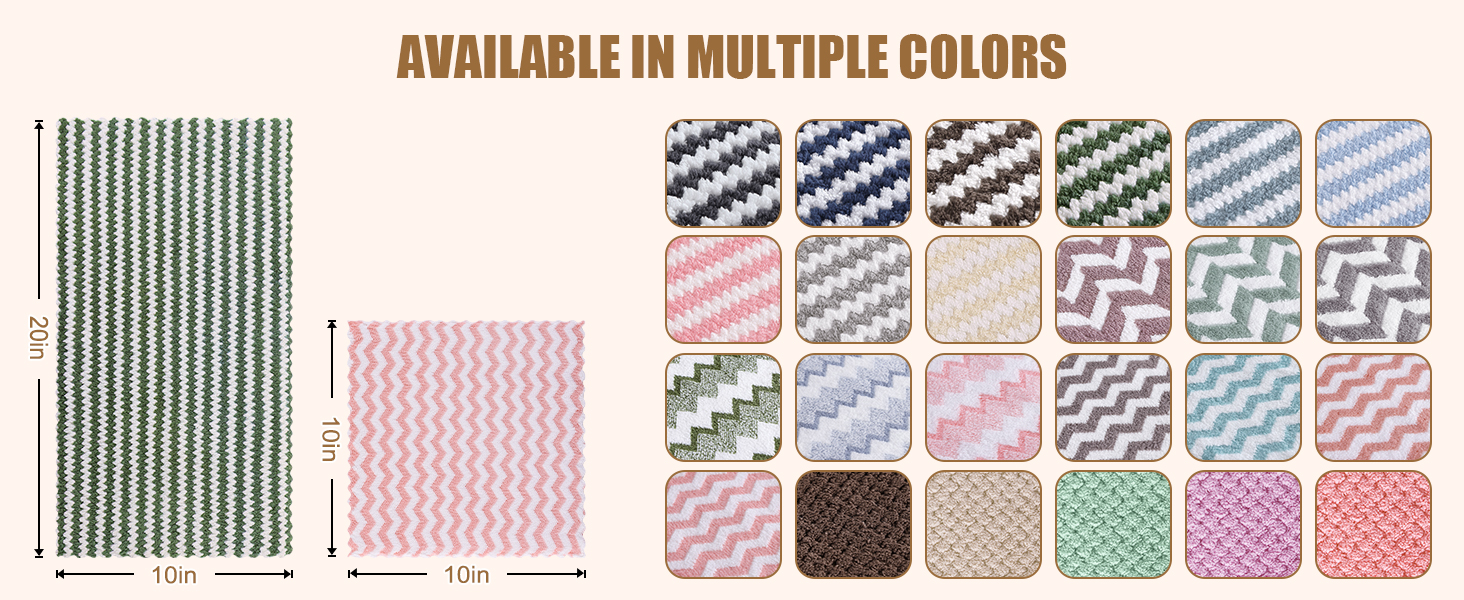 Homaxy 12 Pack Kitchen Dish Cloths, Ultra Soft and Absorbent Dish Towels, Reusable Fast Drying Microfiber Cleaning Cloth, Coral Velvet Wave Design No-lint, 10 x 10 inches, Dark Grey