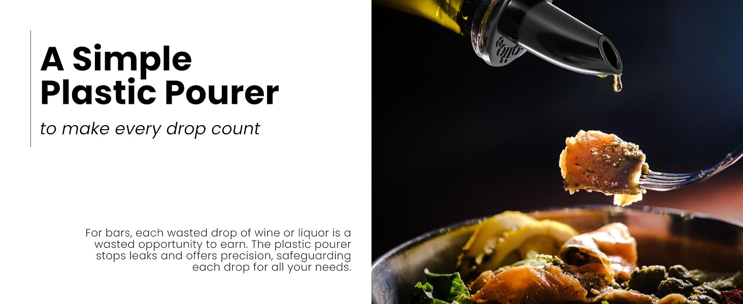 Esatto 100 Piece Plastic Bottle Pourer - Versatile Drink and Alcohol Pourer Spout - Easy Install, Durable, Professional Bar Tool