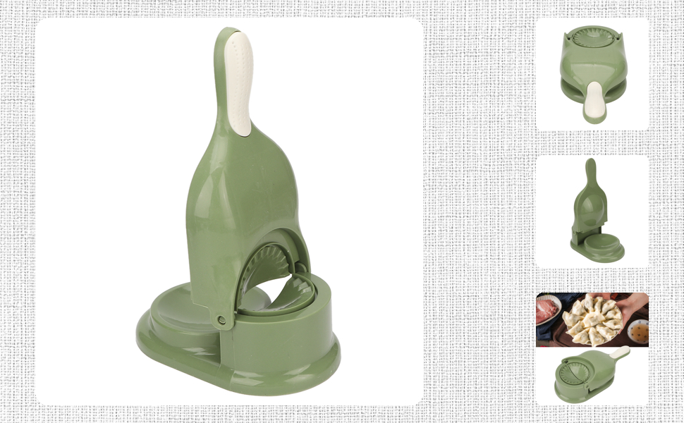2-in-1 Plastic Dumpling Maker and Wrapper, Green Dough Press Mold Tool for Homemade Dumplings, Wontons, Pastries, Kitchen Gadget