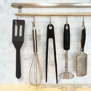 【2 Pack】Kunovo Small Spatula for Nonstick Cookware Mini Spatulas for kitchen Use,Heat-Resistant Silicone Thin Spatula Cooking Baking (Black-2)