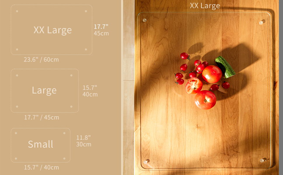 Large Tempered Glass Cutting Boards For Kitchen 18 x 24- High Transparency for Countertop Protection, Scratch-Resistant, Heat-Resistant, Dishwasher safe(XX-Large)
