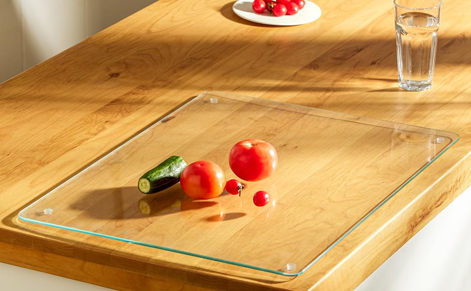 Large Tempered Glass Cutting Boards For Kitchen 18 x 24- High Transparency for Countertop Protection, Scratch-Resistant, Heat-Resistant, Dishwasher safe(XX-Large)