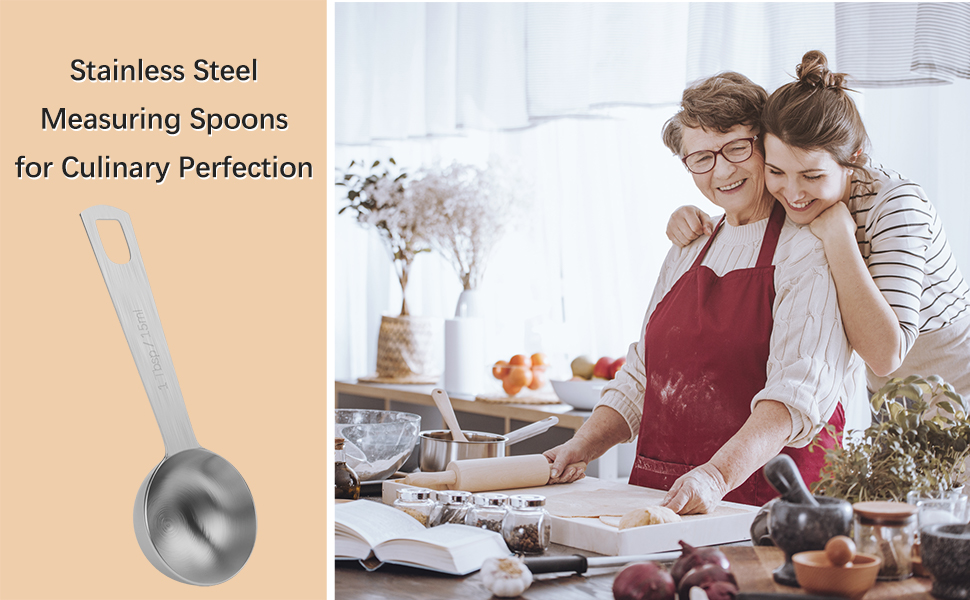 2PCS 1tbsp (3tsp, 15ml, 1/2oz) Single Measuring Spoon, Stainless Steel Individual Teaspoons Only