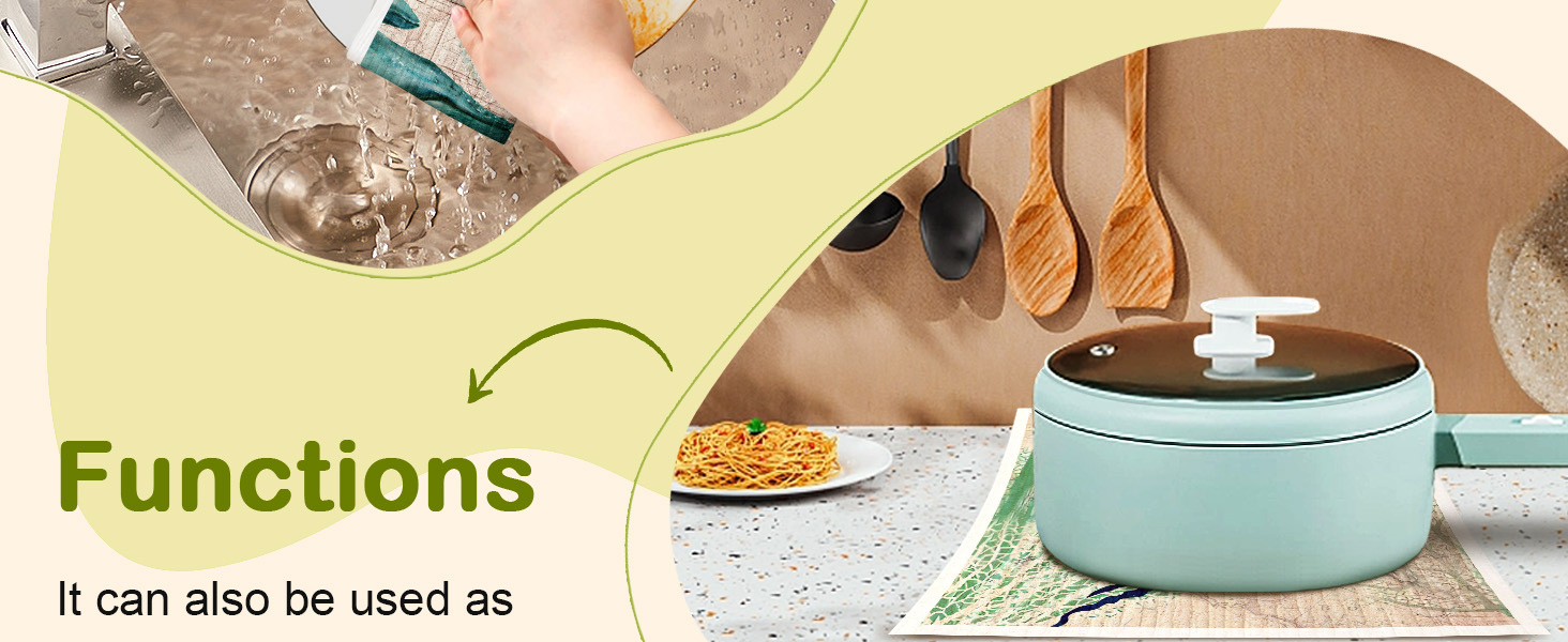 8 Pack Reusable Kitchen Swedish Dishcloths for Washing Dishes Absorbent Fast Drying Cleaning Sponge Cloths Cute Design Decorate Washable Swedish Towels, Blue Sea