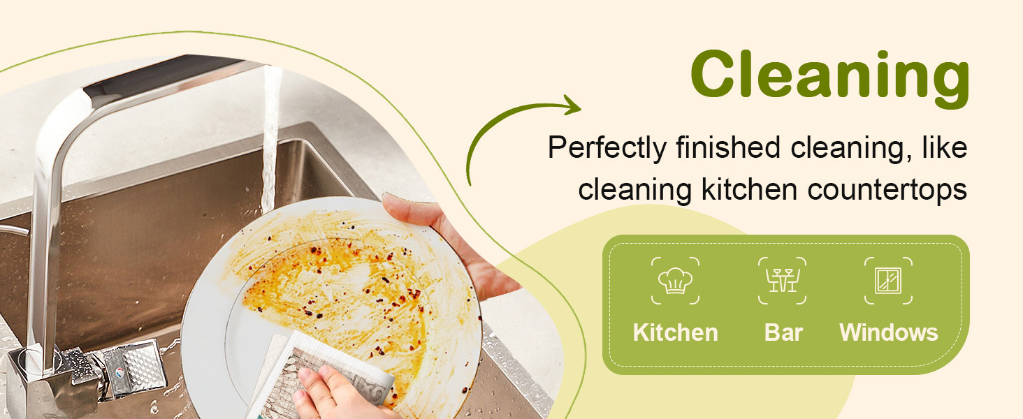 8 Pack Reusable Kitchen Swedish Dishcloths for Washing Dishes Absorbent Fast Drying Cleaning Sponge Cloths Cute Design Decorate Washable Swedish Towels, Blue Sea