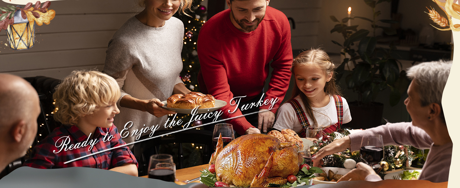 Professional Turkey Baster Meat Injector Syringe Kit, Baster for Cooking Thanksgiving & Christmas Turkey, Injector Marinades for Meats, Full Set with Basting Brush, Meat Shredder Claws, Large Capacity