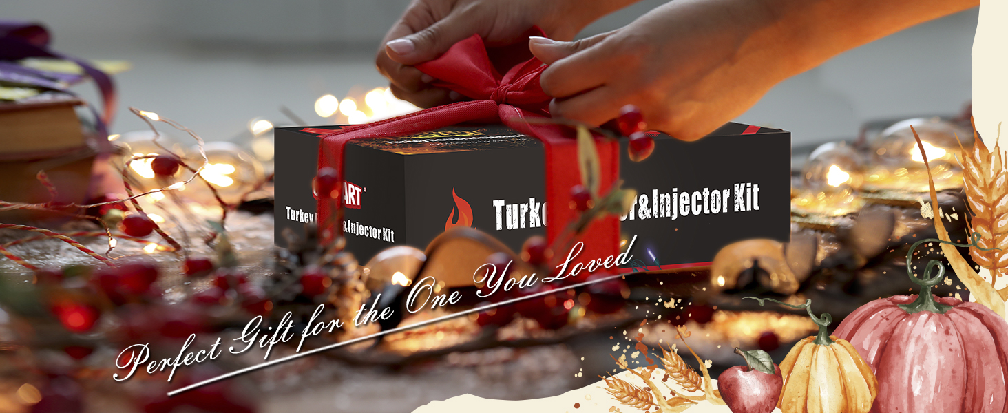 Professional Turkey Baster Meat Injector Syringe Kit, Baster for Cooking Thanksgiving & Christmas Turkey, Injector Marinades for Meats, Full Set with Basting Brush, Meat Shredder Claws, Large Capacity