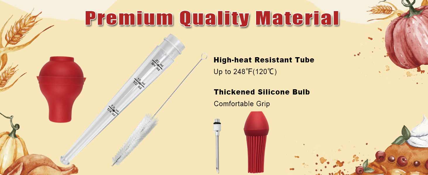 Professional Turkey Baster Meat Injector Syringe Kit, Baster for Cooking Thanksgiving & Christmas Turkey, Injector Marinades for Meats, Full Set with Basting Brush, Meat Shredder Claws, Large Capacity