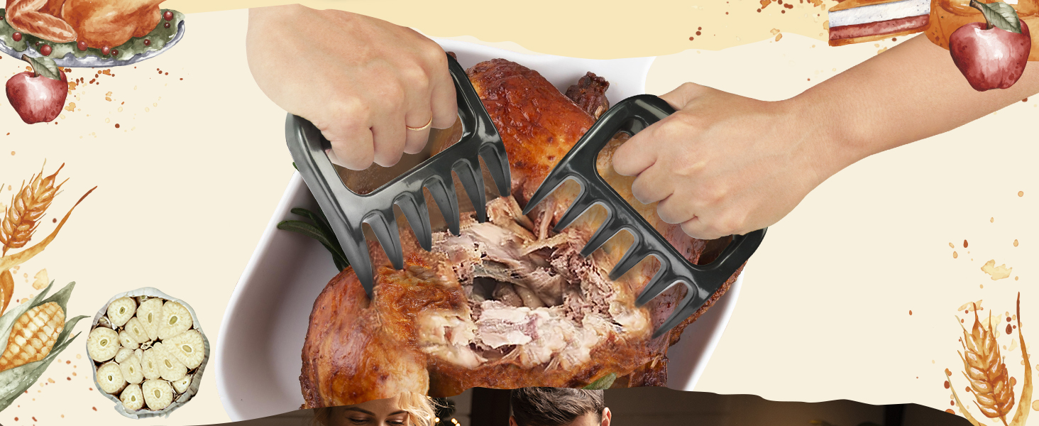 Professional Turkey Baster Meat Injector Syringe Kit, Baster for Cooking Thanksgiving & Christmas Turkey, Injector Marinades for Meats, Full Set with Basting Brush, Meat Shredder Claws, Large Capacity