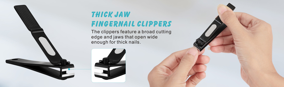 Bignes Nail & Toenail Clipper Set, Nail Clippers for Thick Ingrown Nails, Ultra Sharp Fingernail & Toenail Cutters for Men Women (Black)