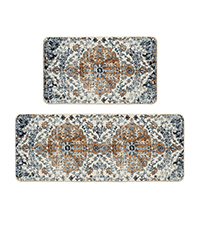 Artoid Mode Black Mushrooms Butterfly Spring Kitchen Mats Set of 2, Home Decor Low-Profile Kitchen Rugs for Floor - 17x29 and 17x47 Inch