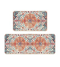 Artoid Mode Black Mushrooms Butterfly Spring Kitchen Mats Set of 2, Home Decor Low-Profile Kitchen Rugs for Floor - 17x29 and 17x47 Inch