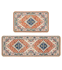 Artoid Mode Black Mushrooms Butterfly Spring Kitchen Mats Set of 2, Home Decor Low-Profile Kitchen Rugs for Floor - 17x29 and 17x47 Inch