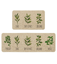 Artoid Mode Black Mushrooms Butterfly Spring Kitchen Mats Set of 2, Home Decor Low-Profile Kitchen Rugs for Floor - 17x29 and 17x47 Inch