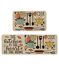 Artoid Mode Black Mushrooms Butterfly Spring Kitchen Mats Set of 2, Home Decor Low-Profile Kitchen Rugs for Floor - 17x29 and 17x47 Inch