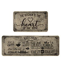 Artoid Mode Black Mushrooms Butterfly Spring Kitchen Mats Set of 2, Home Decor Low-Profile Kitchen Rugs for Floor - 17x29 and 17x47 Inch