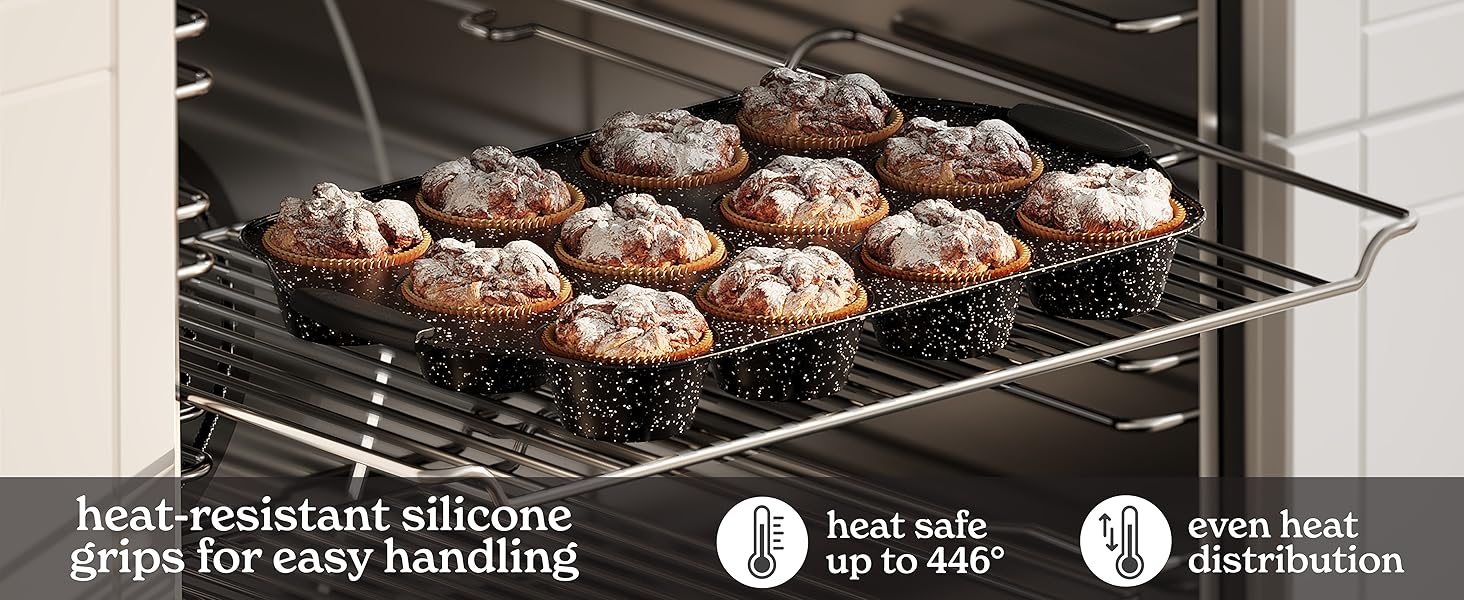 Country Kitchen Nonstick Stackable Bakeware Set - Durable, Easy Release Baking Set, Black, 10 Pcs