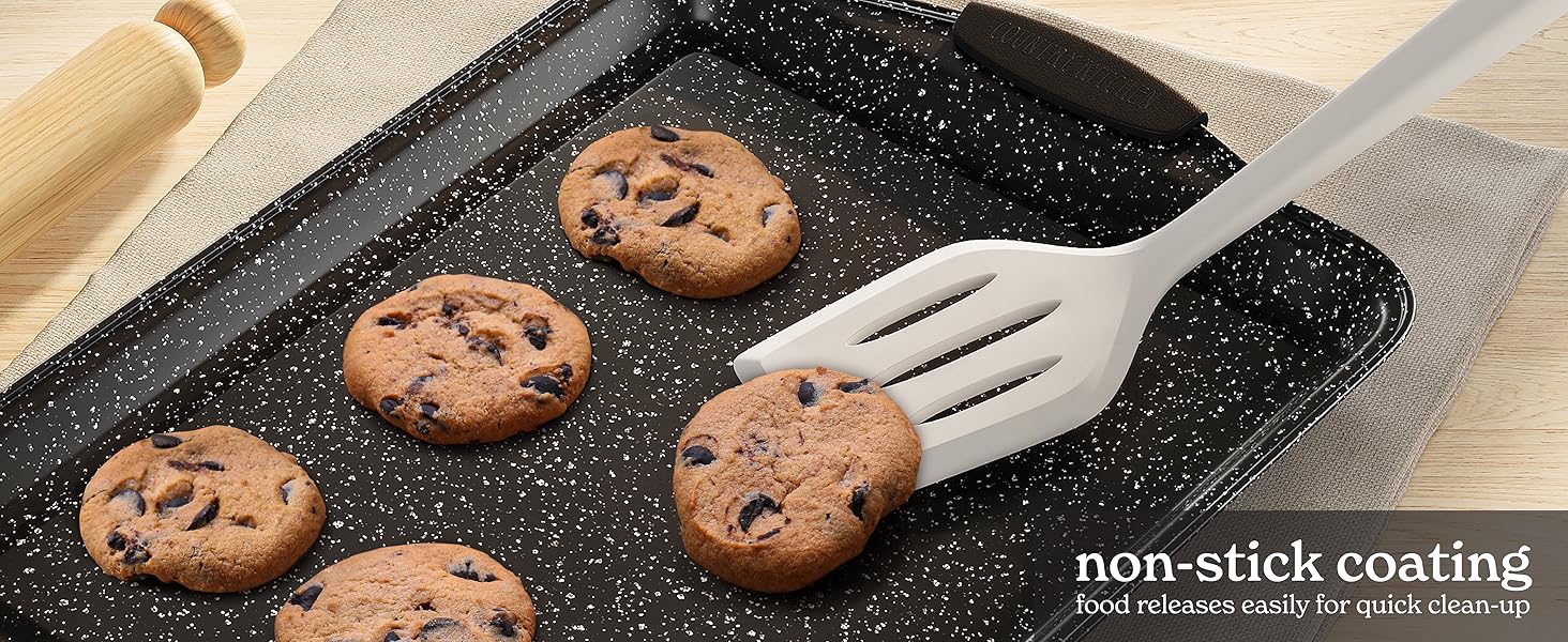 Country Kitchen Nonstick Stackable Bakeware Set - Durable, Easy Release Baking Set, Black, 10 Pcs