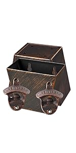 Vintage Copper Bottle Cap Opener Wall Mount, Retro Beer Bottle Opener with Screws for Homes Kitchen (Pack of 2)
