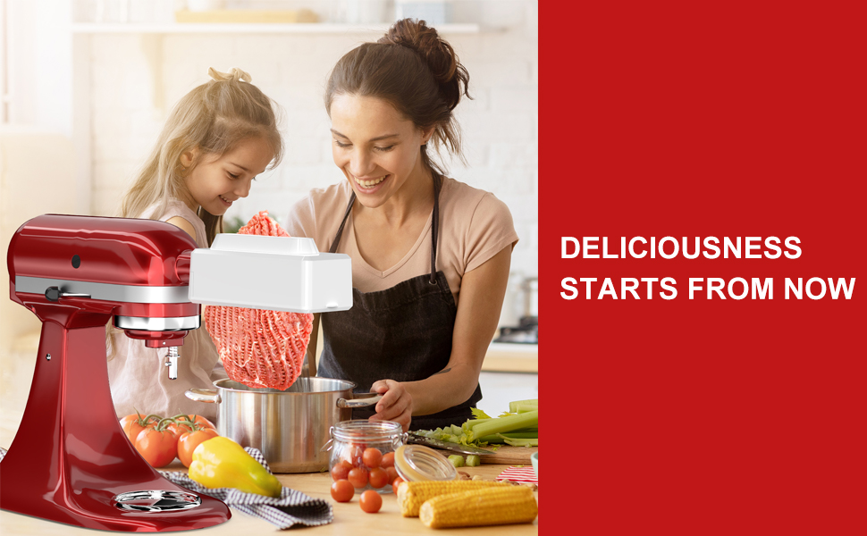 Electric Meat Tenderizer for All KitchenAid and Cuisinart Household Stand Mixers, Mixers Accesssories for Kitchen Aid Attachment, Tenderize Meat More Smoothly and Effortless, Dishwasher Safe, White